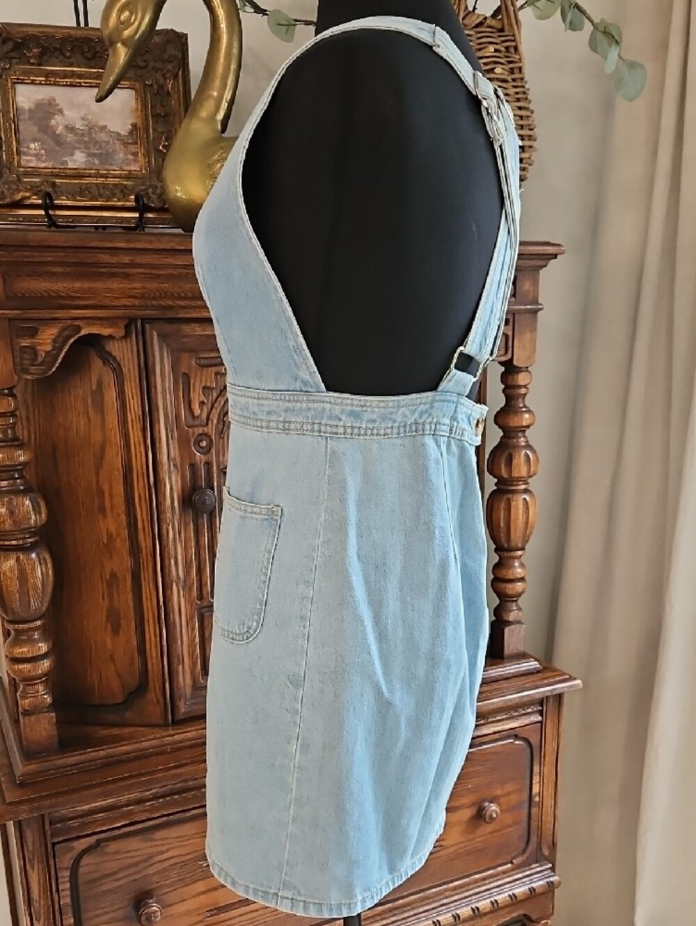BDG Urban Outfitters  Blue Denim Overall Cross  Strap Dress. Size 6 UK 10 - Picture 2 of 7